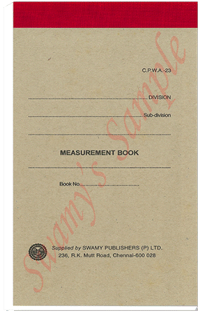 CPWA -23 MEASUREMENT  BOOK cover