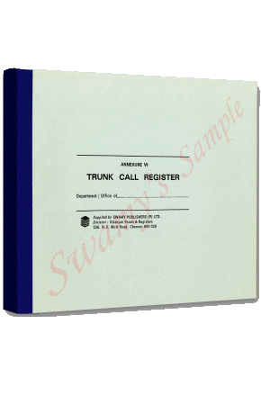 TRUNK CALL REGISTER cover