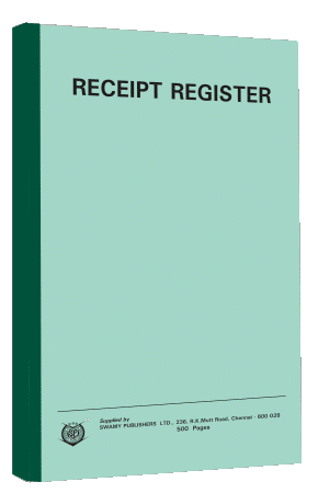 RECEIPT  REGISTER - 500 PAGES cover