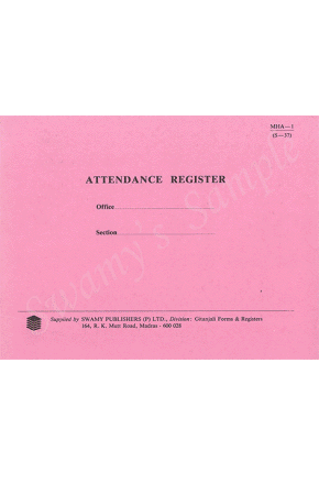 S-37 ATTENDANCE REGR.- SMALL cover