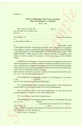 FORM-3 MORTGAGE DEED cover