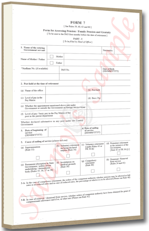 FORM 7 â€” FORM FOR ASSESSING PENSION cover