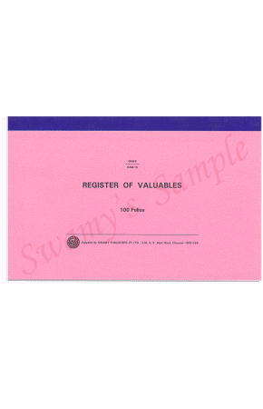 GAR-5/CAM-16 REGR. FOR VALUABLES cover