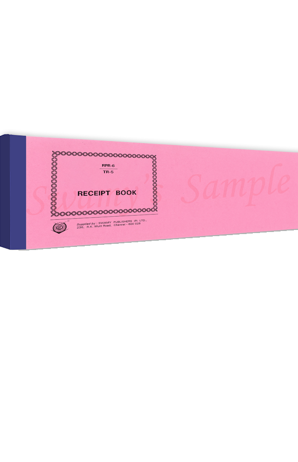 RPR-6/TR-5 RECEIPT BOOK cover