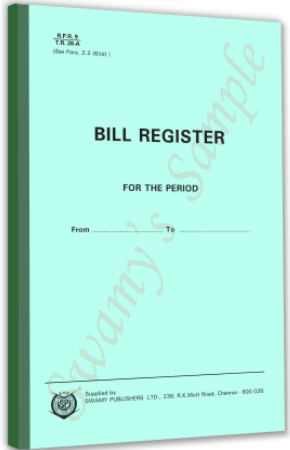 RPR-9/TR 28A BILL REGISTER 100 FS. cover