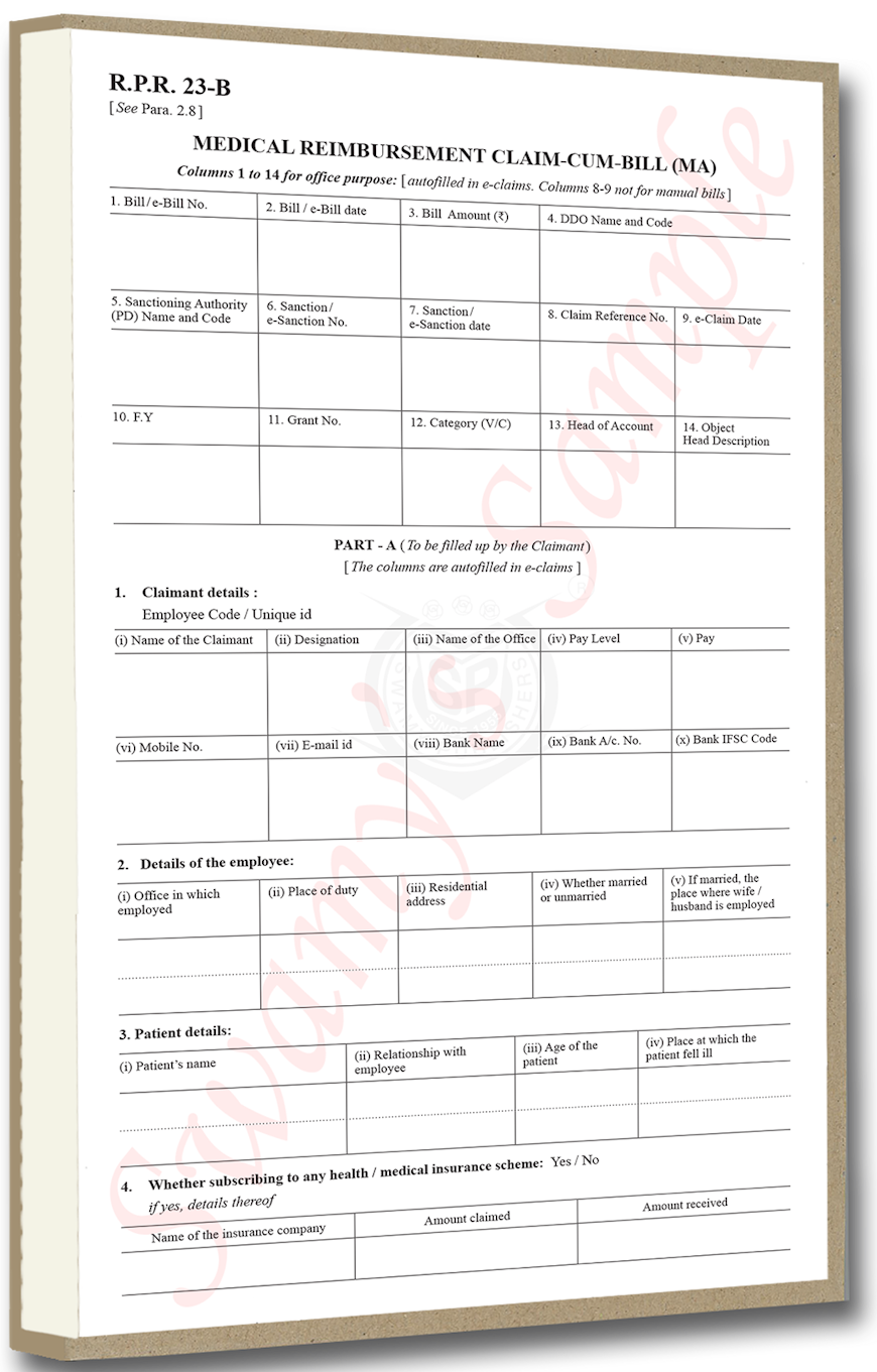 RPR-23-B/MEDICAL REIMBURSEMENT CLAIM-CUM-BILL (MA) cover