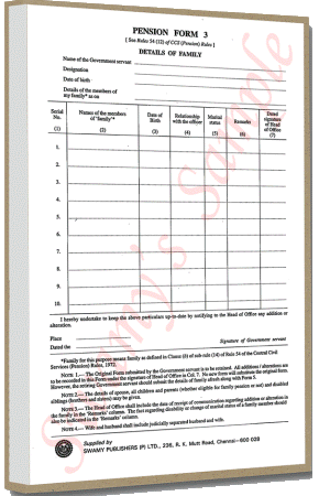 Form 6 - Particulars from retiring Govt. servant cover