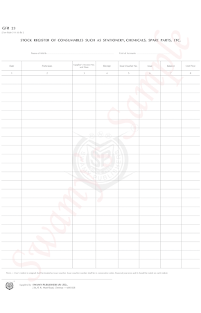 GFR-23 STOCK REGISTER cover