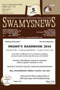 SWAMYS NEWS - MAY cover