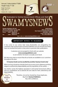 SWAMYS NEWS - JULY cover