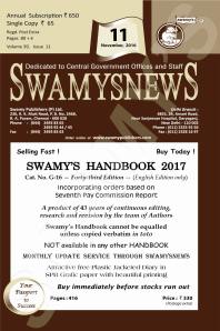 SWAMYS NEWS - NOVEMBER cover