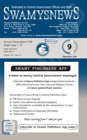 SWAMYS NEWS - SEPTEMBER cover